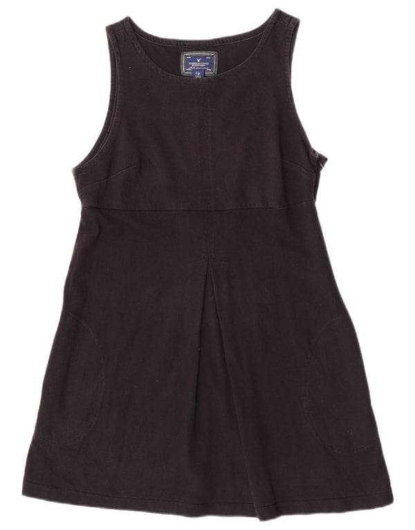 American Eagle Damen ärmelloses A-Linien-Kleid, UK-Größe 44, Größe L, Schwarz, Baumwolle