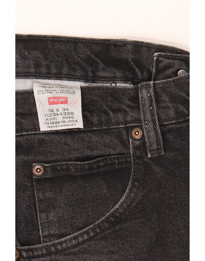 Wrangler Herren Straight Jeans W32 L34 Schwarze Baumwolle
