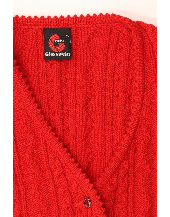 Giesswein Damen Crop Ärmelloser Cardigan Pullover EU 40 Mittelrote Wolle