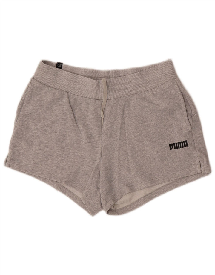 Puma Damen Sportshorts UK 12 Mittelgraue Baumwolle