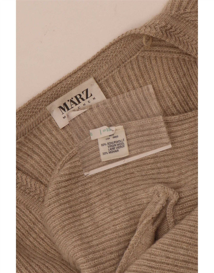 Marz Herren-Strickjacke mit lockerer Passform, kleine beige Wolle