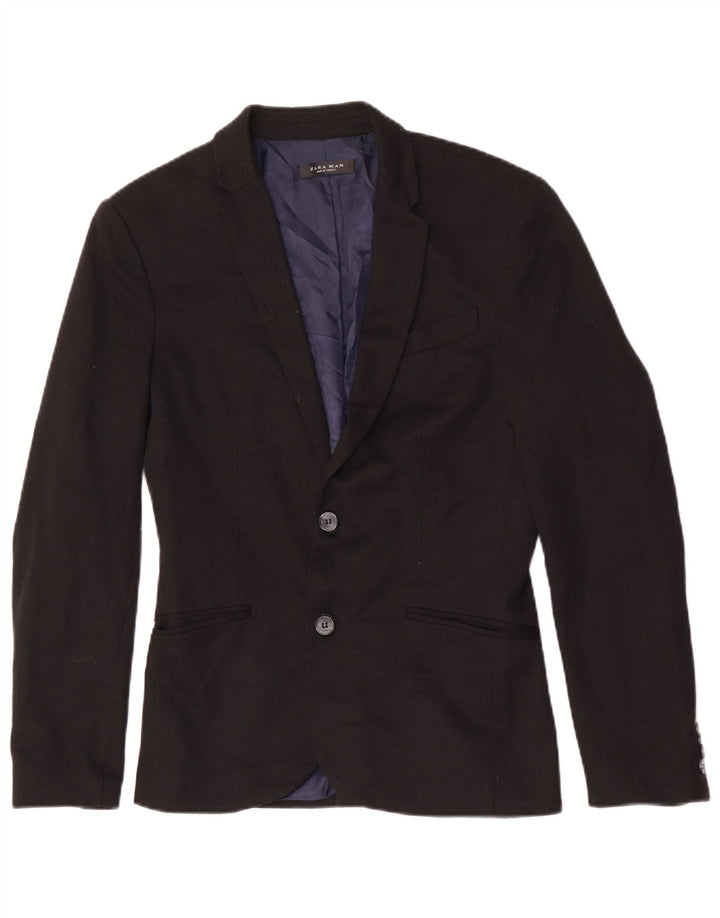 Zara Herren-Blazer mit 2 Knöpfen, Gr. 36, Schwarz