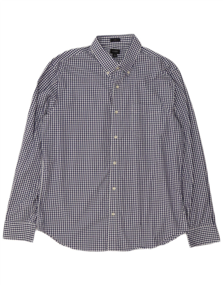 J. Crew Slim-Hemd für Herren, XL, Marineblau, Gingham-Baumwolle