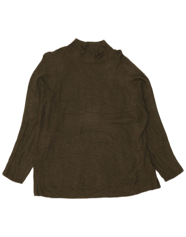 Marks & Spencer Damen Rollkragenpullover Pullover UK 20 2XL Khaki Viskose
