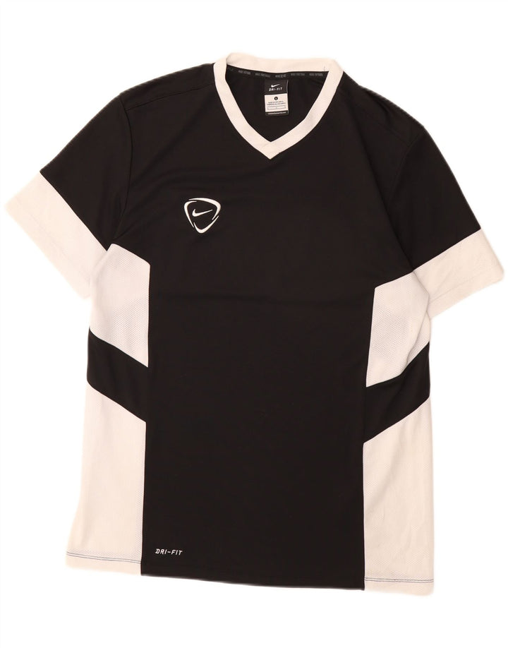 NIKE Mens Dri Fit Graphic T-Shirt Top Large Black Colourblock Polyester Vintage Nike and Second-Hand Nike from Messina Hembry 