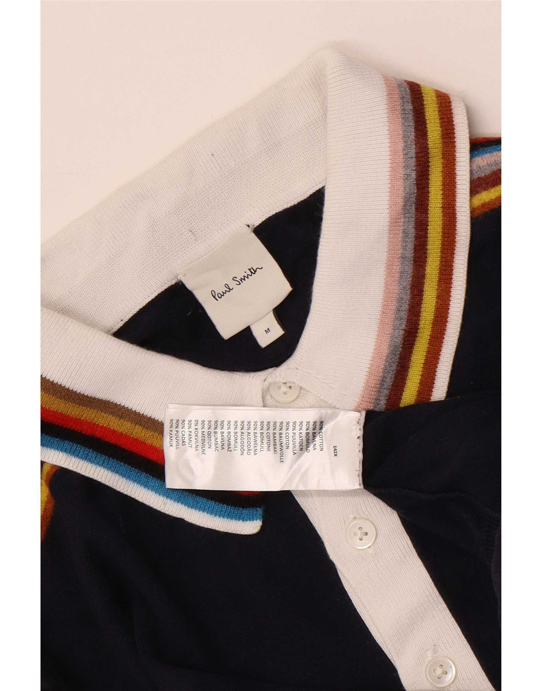 Paul Smith Herren Kurzarm-Polo-Pullover, mittelblau