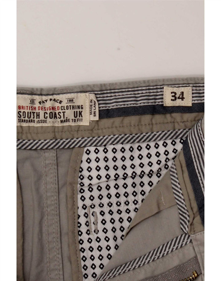 Fat Face Herren-Chinoshorts, Größe L, W34, graue Baumwolle