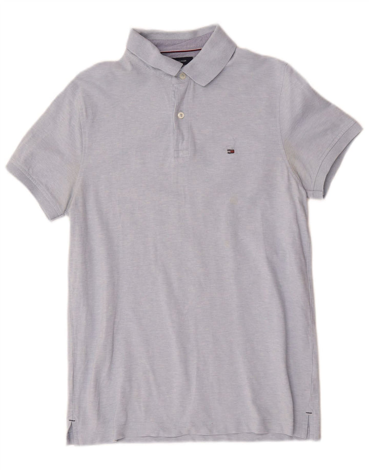 Tommy Hilfiger Herren Slim Fit Poloshirt mittelblaue Baumwolle