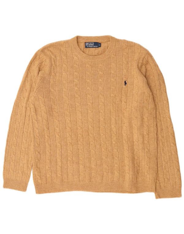Polo Ralph Lauren Herren-Pullover mit Rundhalsausschnitt, Größe L, Braun