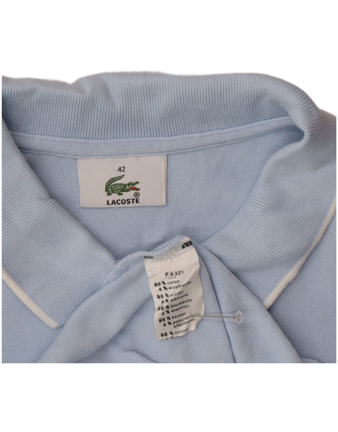 Lacoste Damen-Poloshirt, Größe 42, große blaue Baumwolle