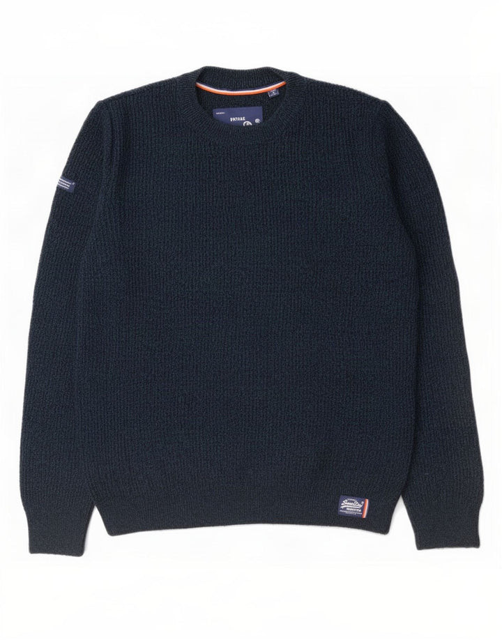Superdry Herren-Pullover mit Rundhalsausschnitt, XL, Marineblau