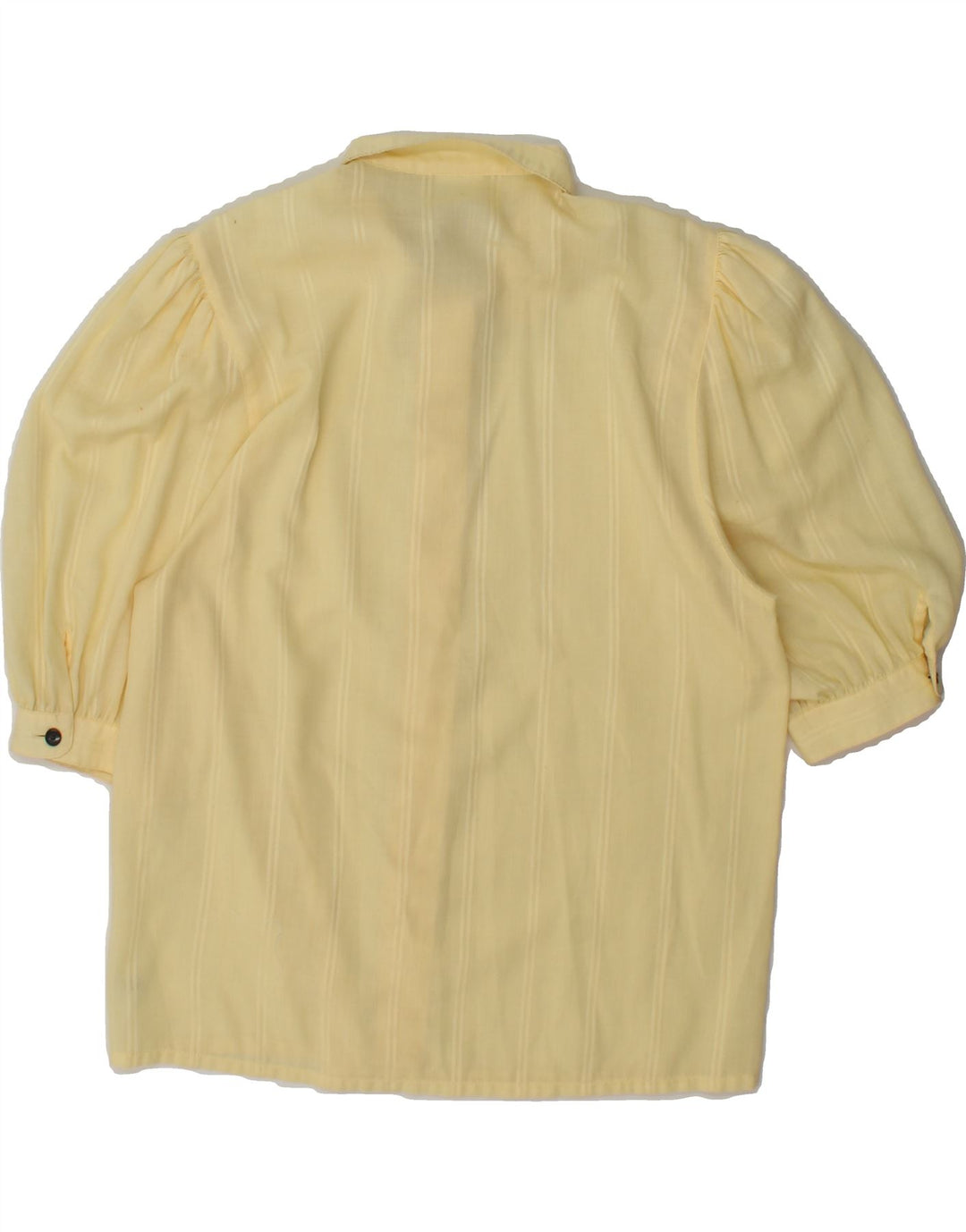 GOLDEN GATE Womens Short Sleeve Shirt Blouse EU 38 Medium Yellow Striped Vintage Golden Gate and Second-Hand Golden Gate from Messina Hembry 