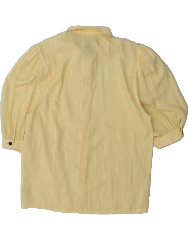 GOLDEN GATE Womens Short Sleeve Shirt Blouse EU 38 Medium Yellow Striped Vintage Golden Gate and Second-Hand Golden Gate from Messina Hembry 