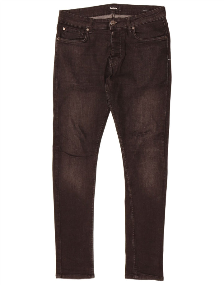 Bench Herren Skinny Jeans W32 L32 Schwarze Baumwolle