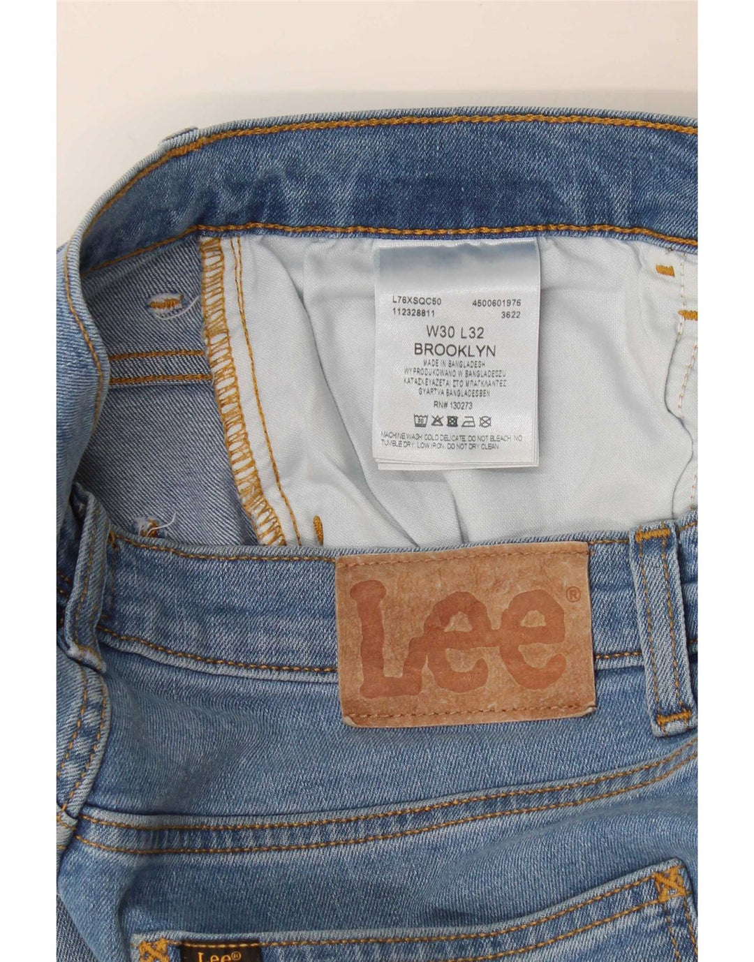 Lee Herren Brooklyn Straight Jeans W30 L32 Blaue Baumwolle