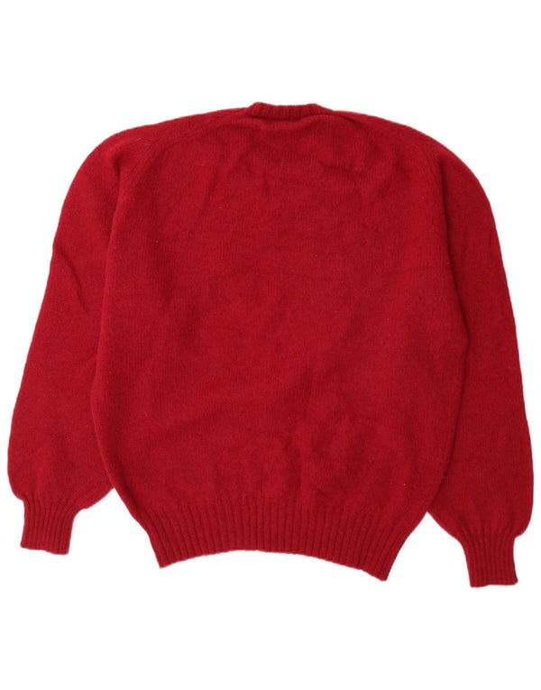 Vintage Herren Rundhalspullover Pullover UK 46 XL Rote Schurwolle