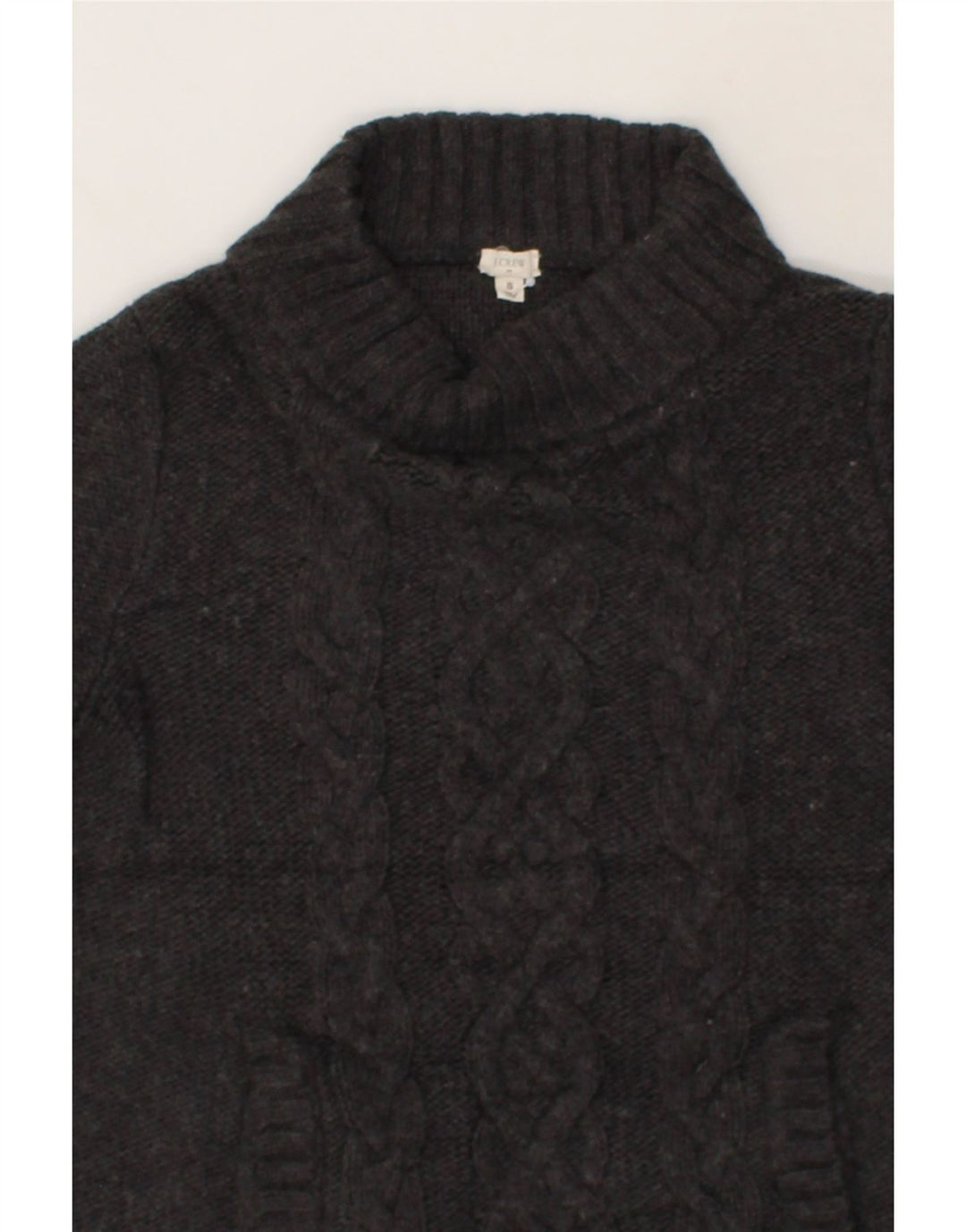 J. CREW Womens Roll Neck Jumper Sweater UK 10 Small Grey Viscose Vintage J. Crew and Second-Hand J. Crew from Messina Hembry 