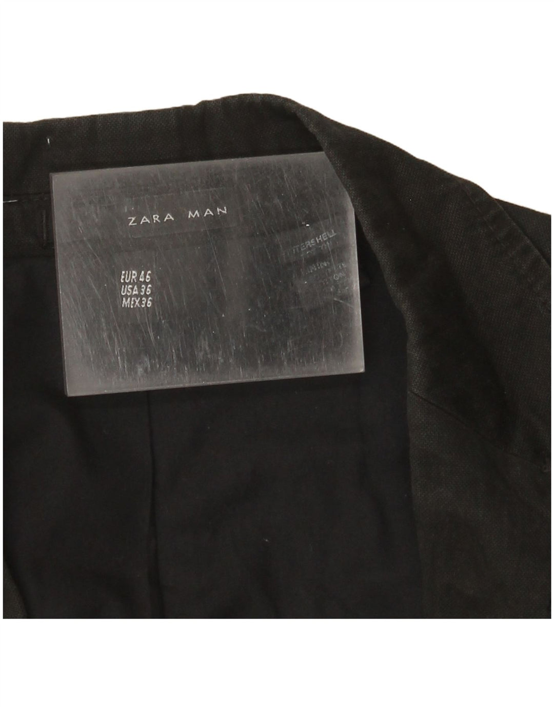 Zara Herren 1-Knopf-Blazer-Jacke, EU 46, kleine schwarze Baumwolle