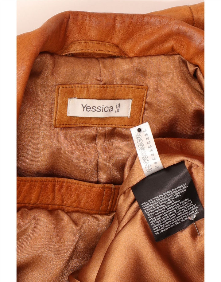 Yessica Damen Lederjacke UK 20 2XL Braunes Leder