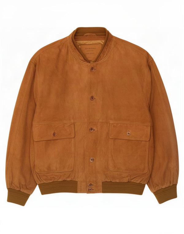 Vintage Herren Wildleder Bomberjacke IT 58 4XL Braunes Leder