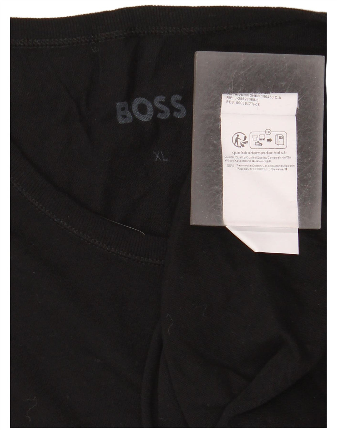 Hugo Boss Herren T-Shirt Top XL Schwarz Baumwolle