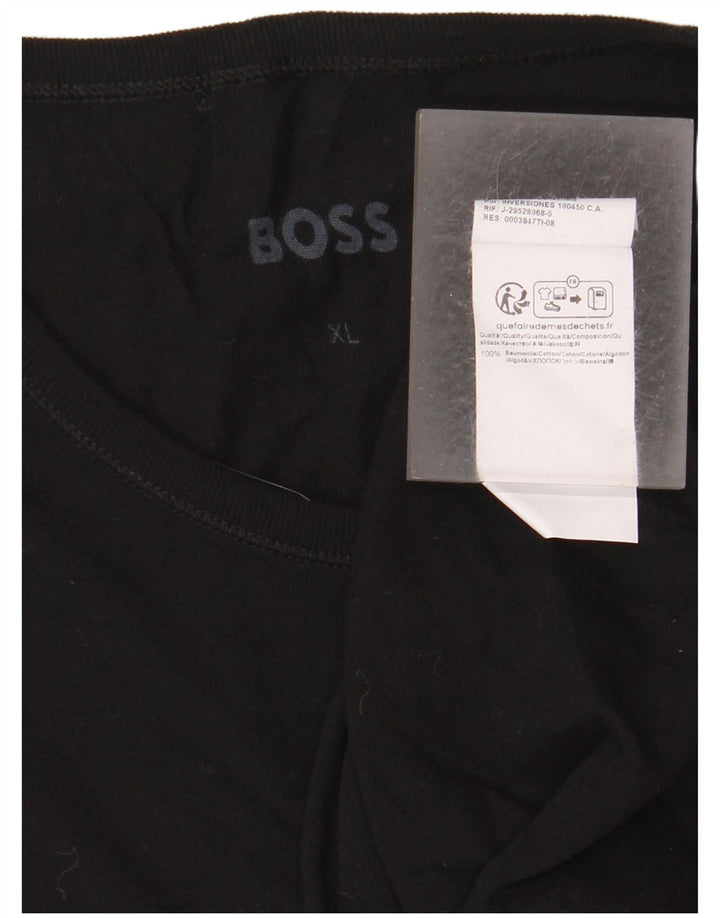 Hugo Boss Herren T-Shirt Top XL Schwarz Baumwolle