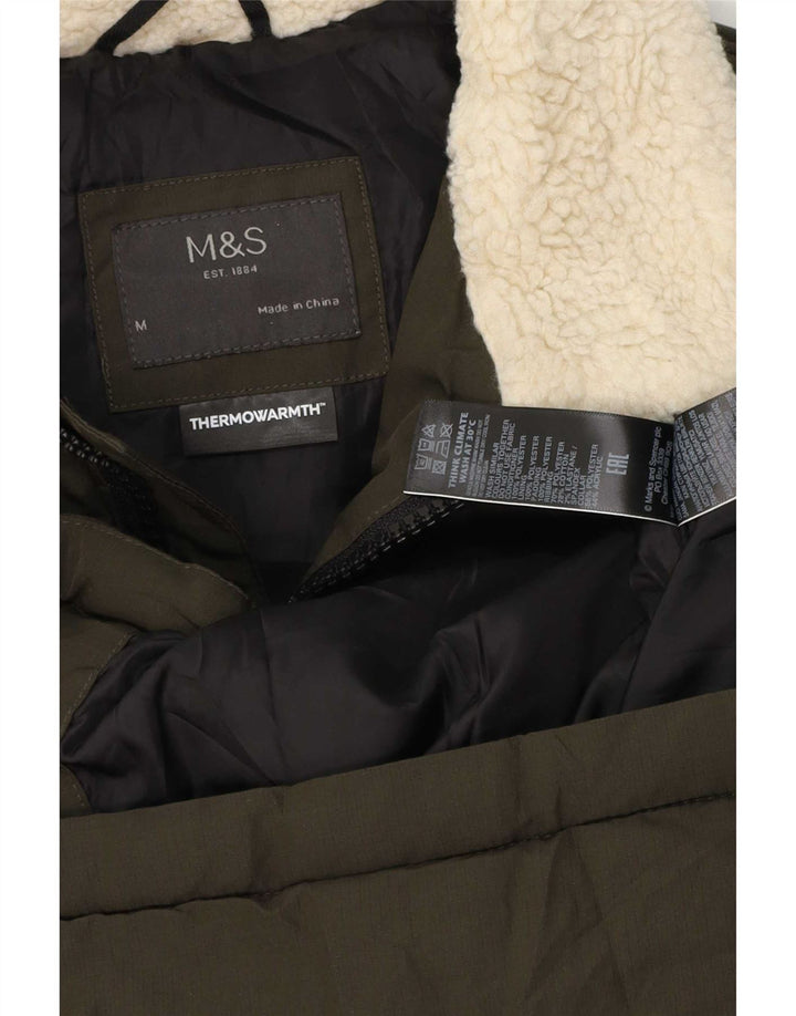 Marks & Spencer Herren Wattierte Jacke UK 38 Medium Khaki Colourblock Polyester