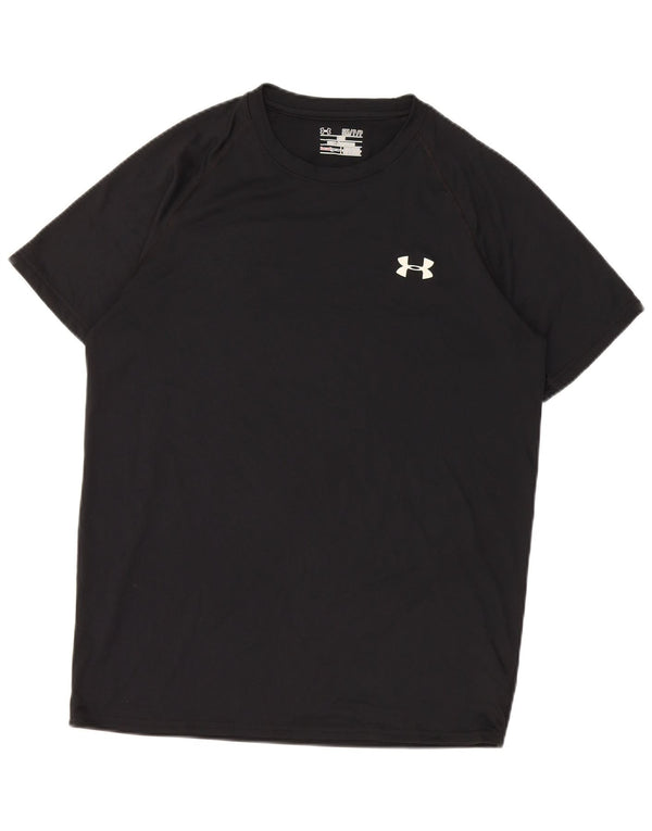 Under Armour Mens Heat Gear T-Shirt Top Small Black Polyester