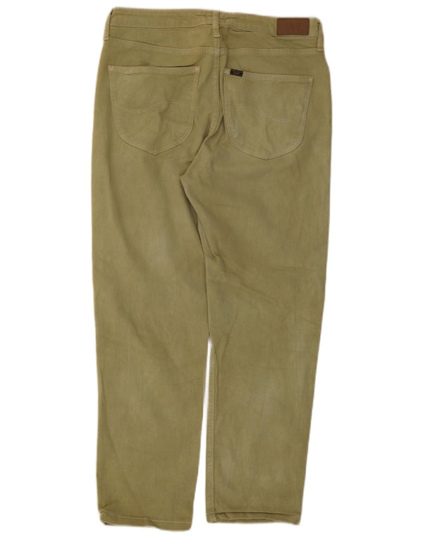 Lee Damen Carol Straight Jeans W30 L26 Grüne Baumwolle