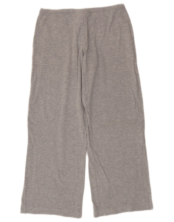 Reebok Damen-Trainingshose mit weitem Bein, UK 12, mittelgraue Baumwolle
