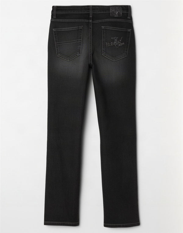 Trussardi Damen Straight Jeans W28 L30 Graue Baumwolle