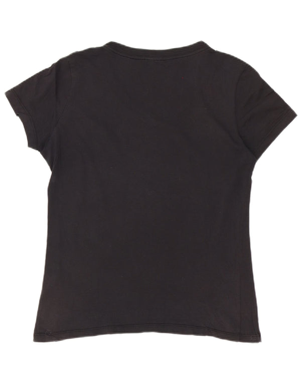 Nike Damen T-Shirt Top UK 10 Small Schwarz Baumwolle