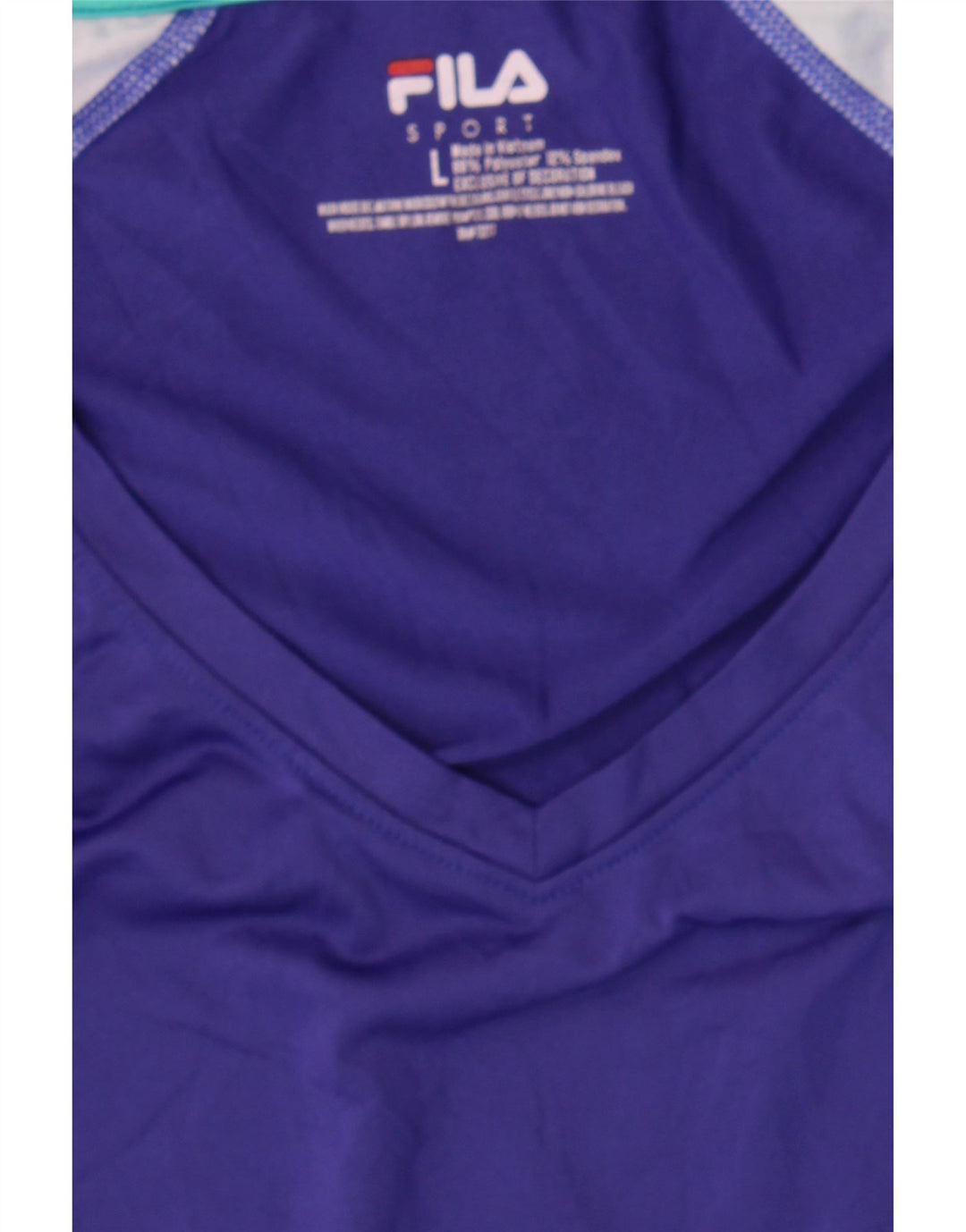 FILA Womens Top Long Sleeve UK 16 Large Purple Geometric Polyester Vintage Fila and Second-Hand Fila from Messina Hembry 