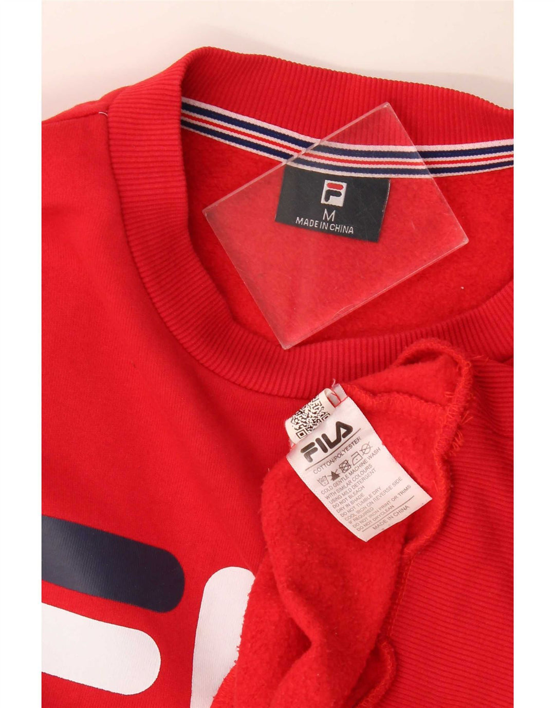 Fila Herren Grafik-Sweatshirt-Pullover aus mittelroter Baumwolle