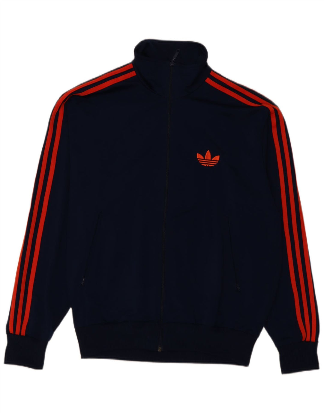 Adidas Herren-Trainingsanzug-Oberteil, große Jacke aus marineblauem Polyester