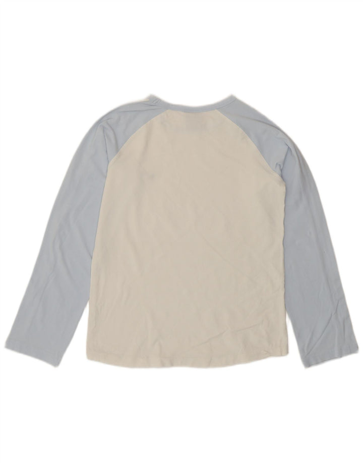 Nike Damen Top Langarm UK 14/16 Large Weiß Farbblock