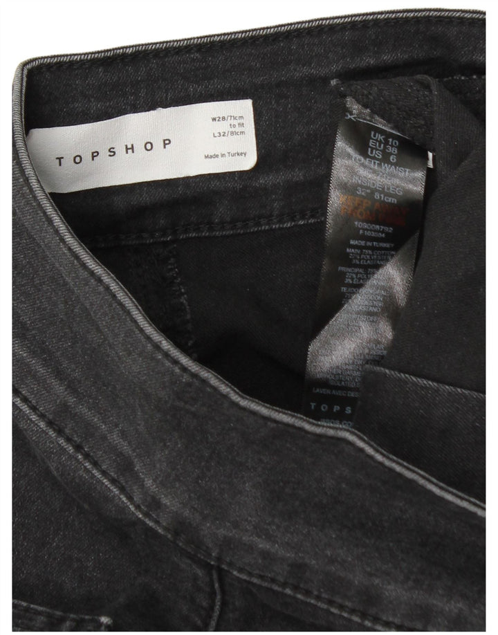 Topshop Schlagjeans für Damen, W28, L32, graue Baumwolle