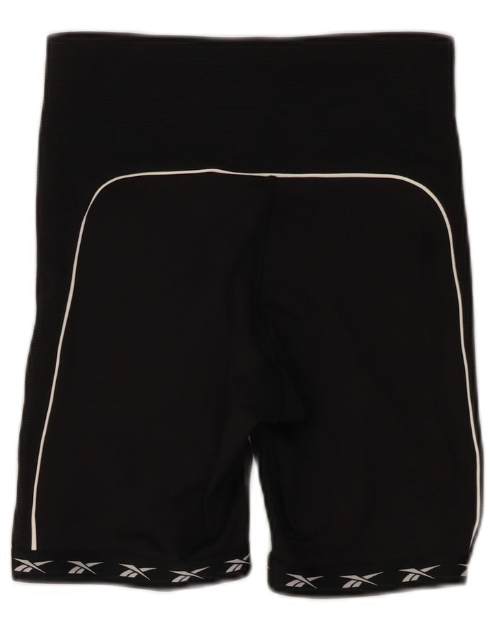 Reebok Damen Speedwick Graphic Sport Shorts UK 8/10 Small Schwarz Polyester