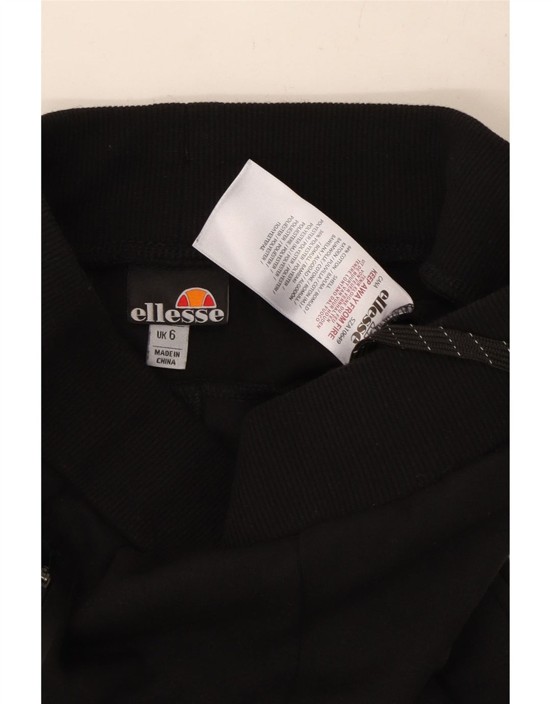 ELLESSE Womens Tracksuit Trousers Joggers UK 6 XS Black Cotton Vintage Ellesse and Second-Hand Ellesse from Messina Hembry 