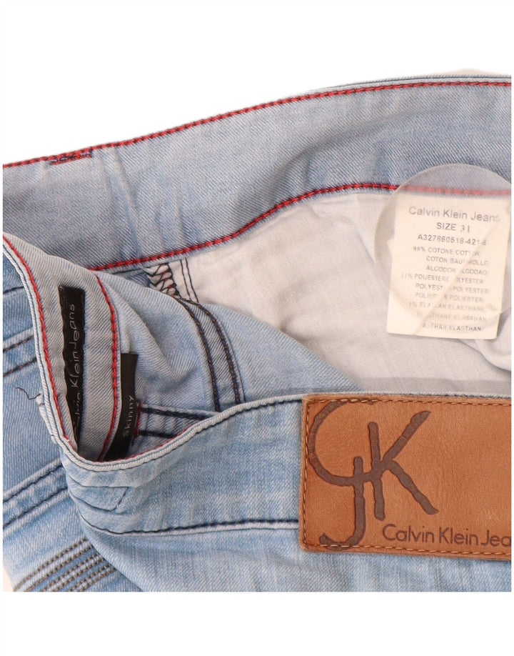 Calvin Klein Damen Slim Jeans W34 L32 Blaue Baumwolle