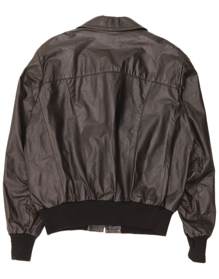 Piccini Herren Lederjacke IT 58 2XL Schwarzes Leder
