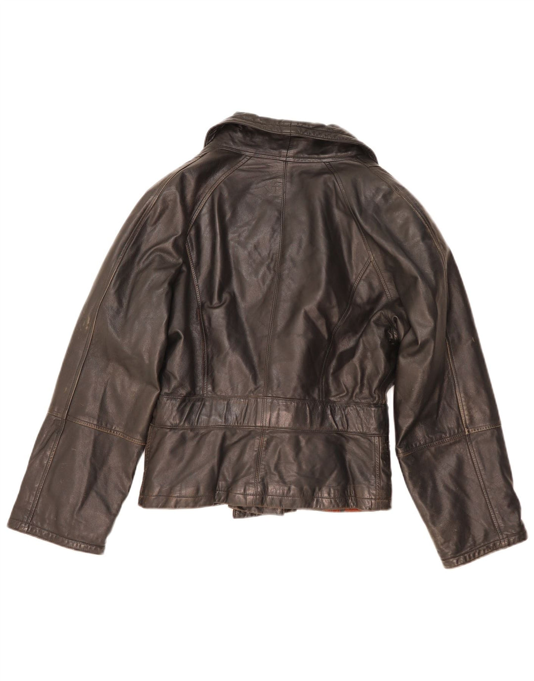 Vintage Damen Lederjacke UK 14 Mittelschwarzes Leder