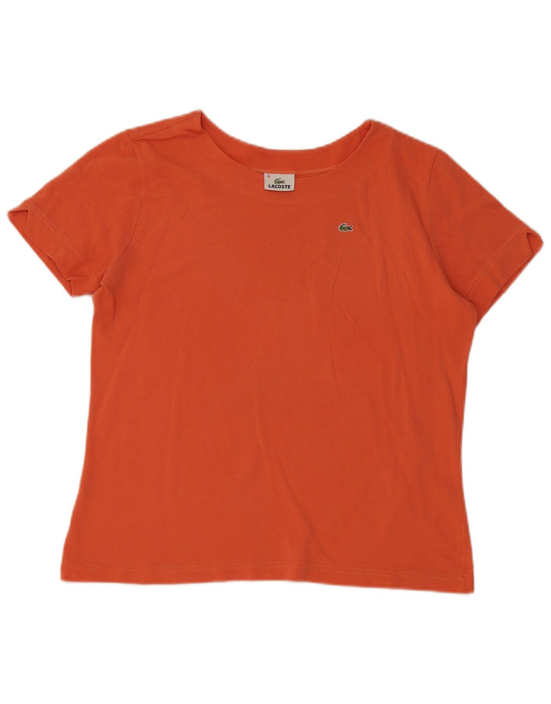 Lacoste Damen T-Shirt Top Größe 46 XL Orange Baumwolle