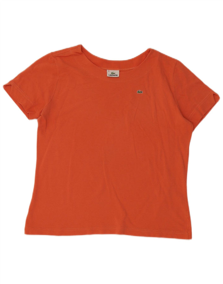 Lacoste Damen T-Shirt Top Größe 46 XL Orange Baumwolle