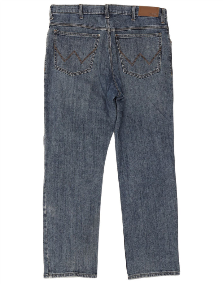 Wrangler Herren Straight Jeans W36 L30 Blaue Baumwolle