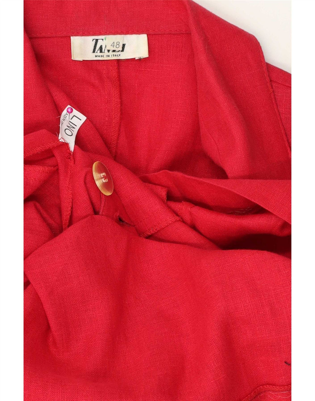 Vintage Damen Kurzarm Zweireiher Blazer Jacke IT 48 XL Rot