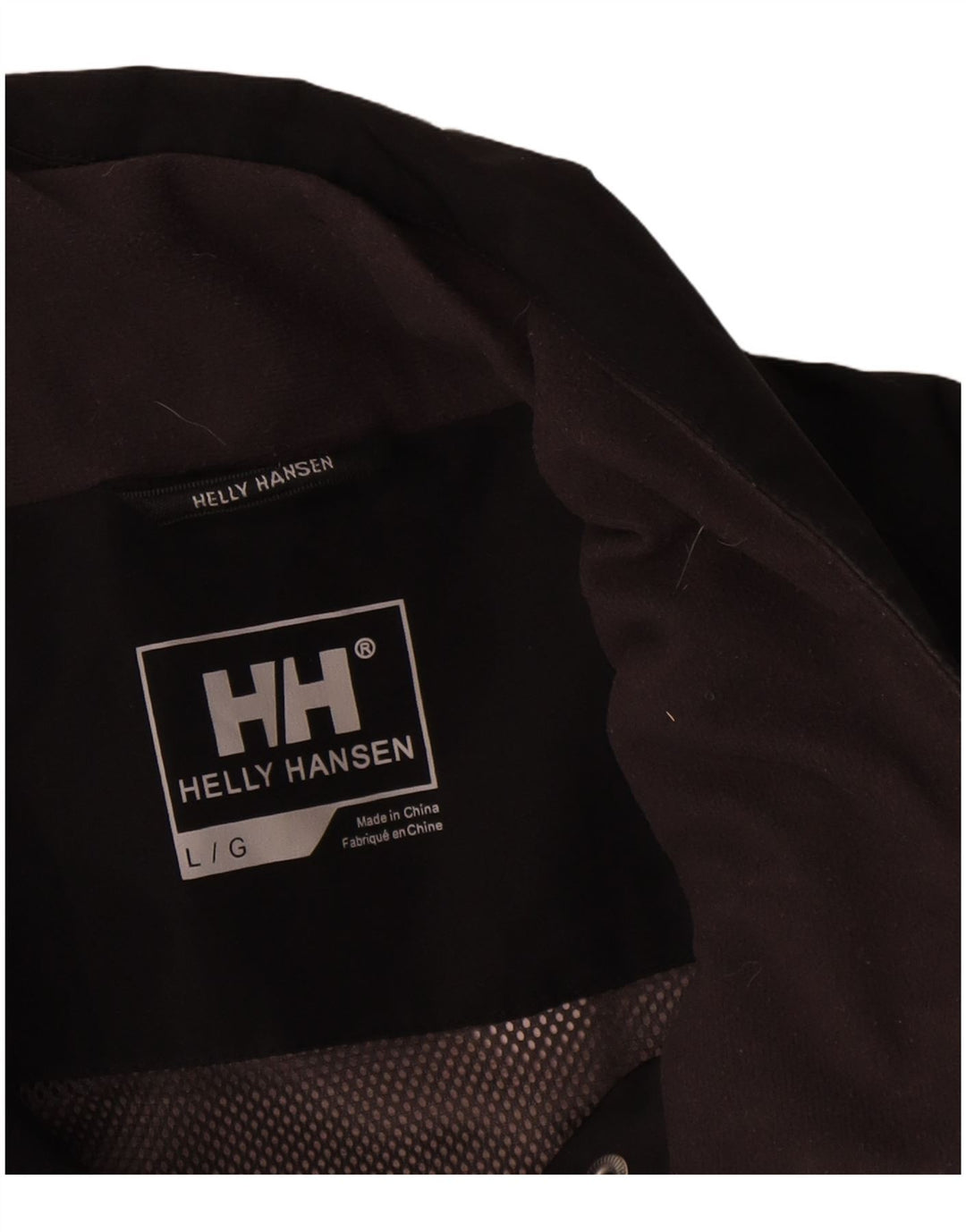 Helly Hansen Womens Graphic Rain Jacket UK 16 Large Schwarz Polyester