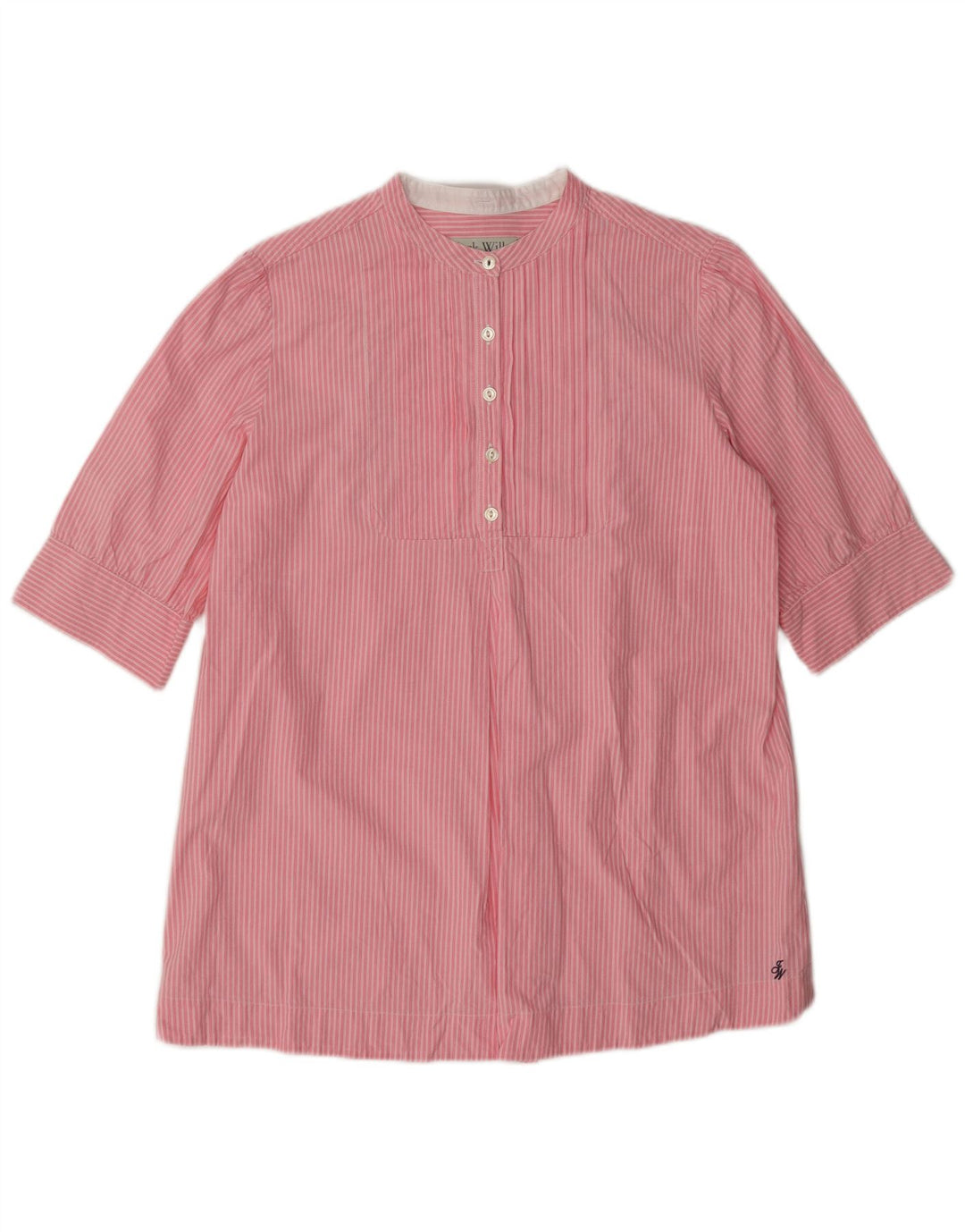 Jack Wills Damen Kurzarm-Pulloverhemd UK 12 Mittelrosa gestreift