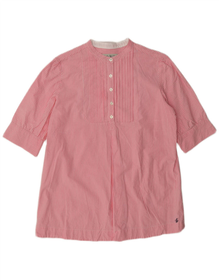 Jack Wills Damen Kurzarm-Pulloverhemd UK 12 Mittelrosa gestreift