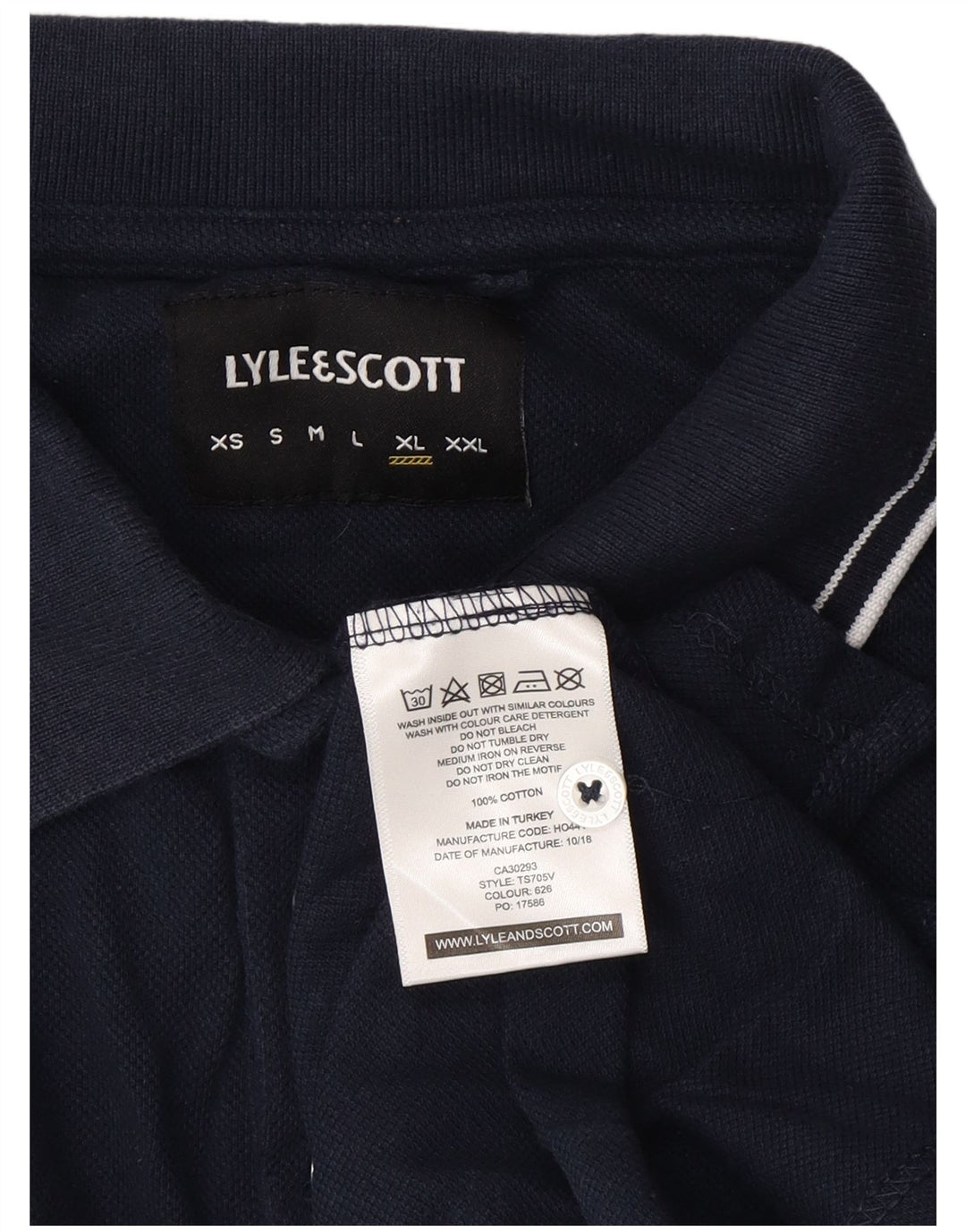 Lyle & Scott Herren Poloshirt XL Marineblau Baumwolle